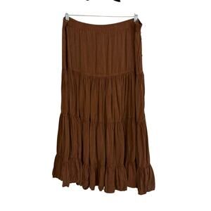 Vintage Tianello Maxi Skirt  Brown Medium Made in USA